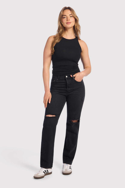Slinky Rib Racer Tank | Black