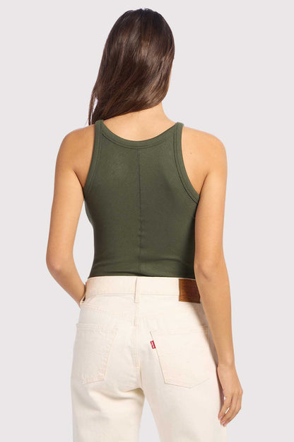 Slinky Rib Racer Tank | Darkest Olive