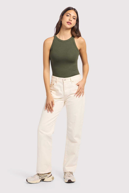 Slinky Rib Racer Tank | Darkest Olive