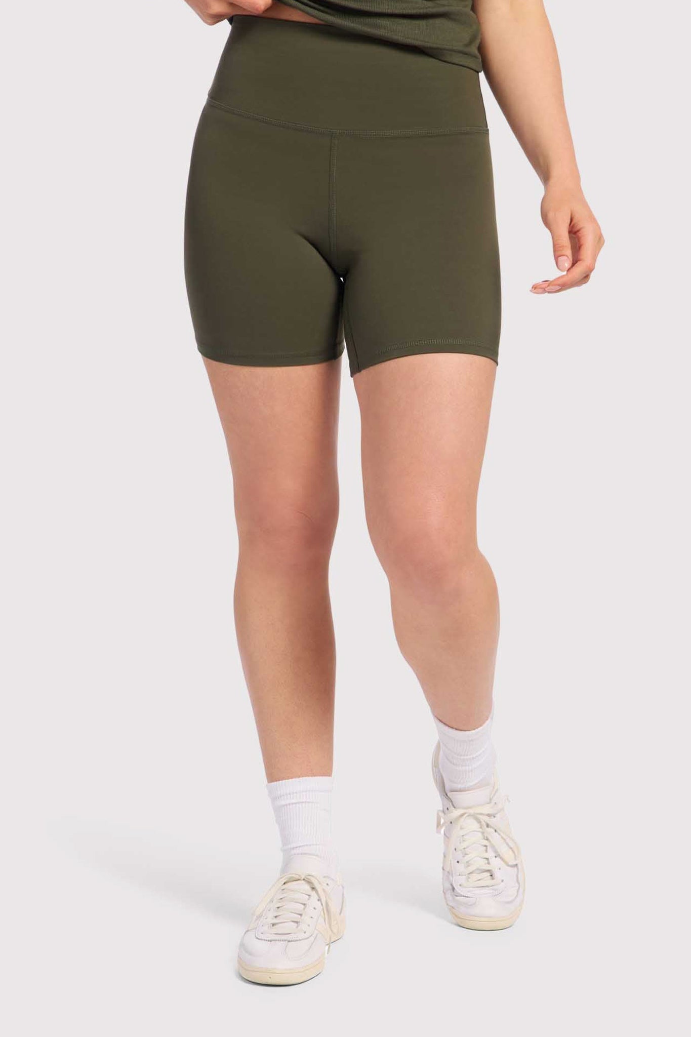 High-Waist Elevate Biker Short | Darkest Olive