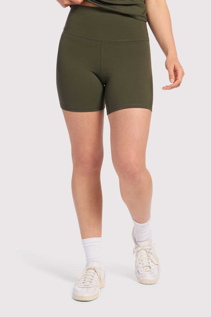 High-Waist Elevate Biker Short | Darkest Olive