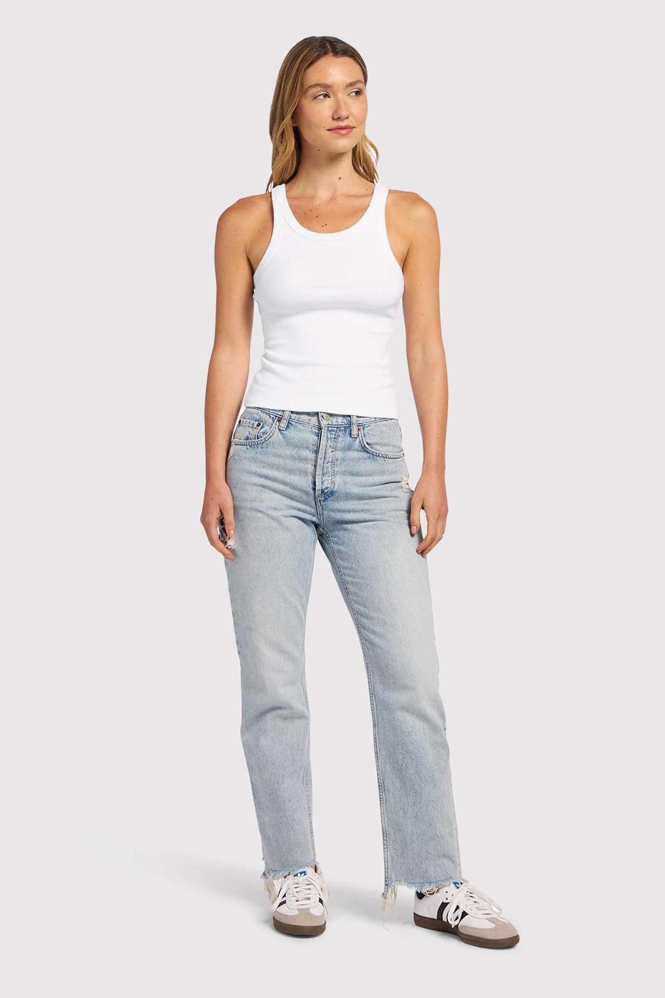Essential Rib Tank | White