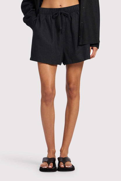 Linen Beach Short | Black