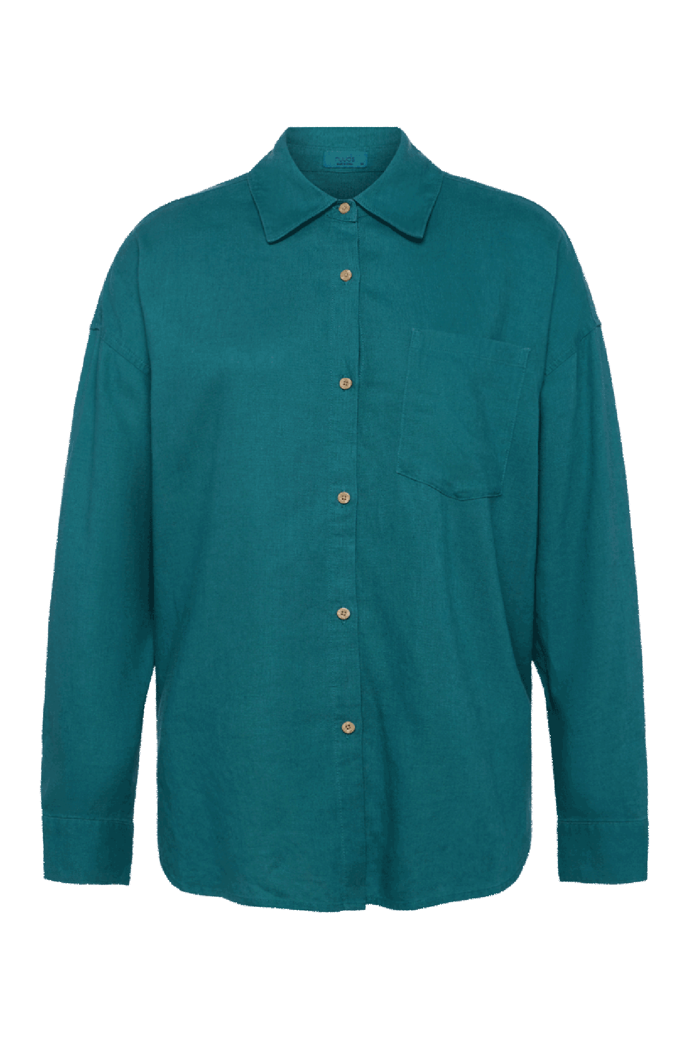 Linen Boyfriend Shirt | Faded Lagoon