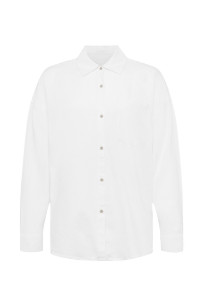 Linen Boyfriend Shirt | White