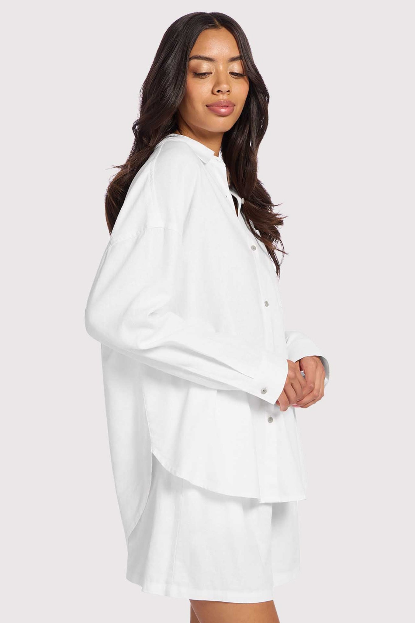 Linen Boyfriend Shirt | White