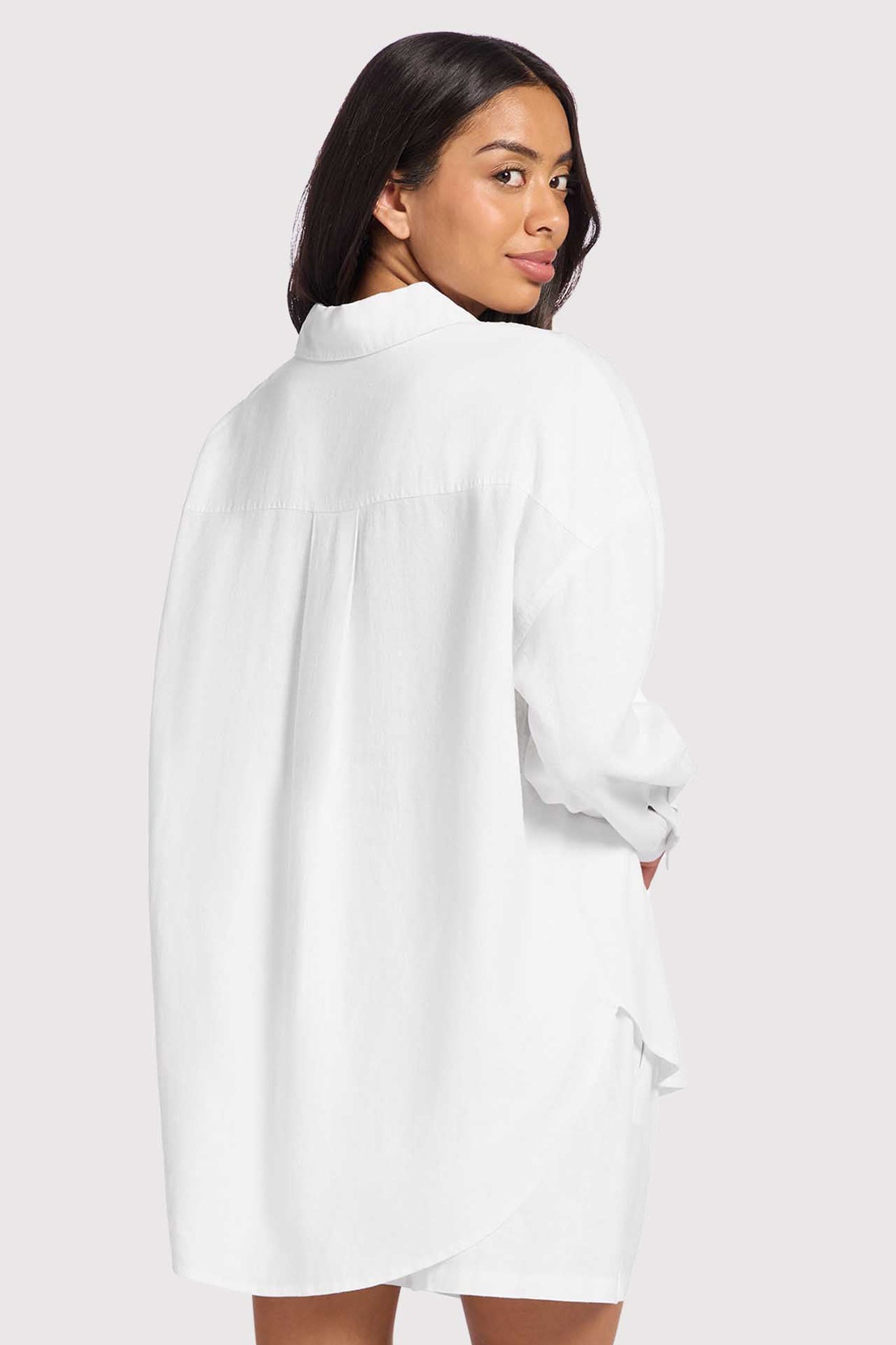 Linen Boyfriend Shirt | White