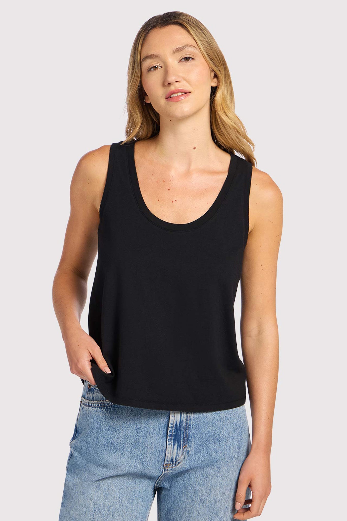 Soft Cotton Everyday Tank | Black