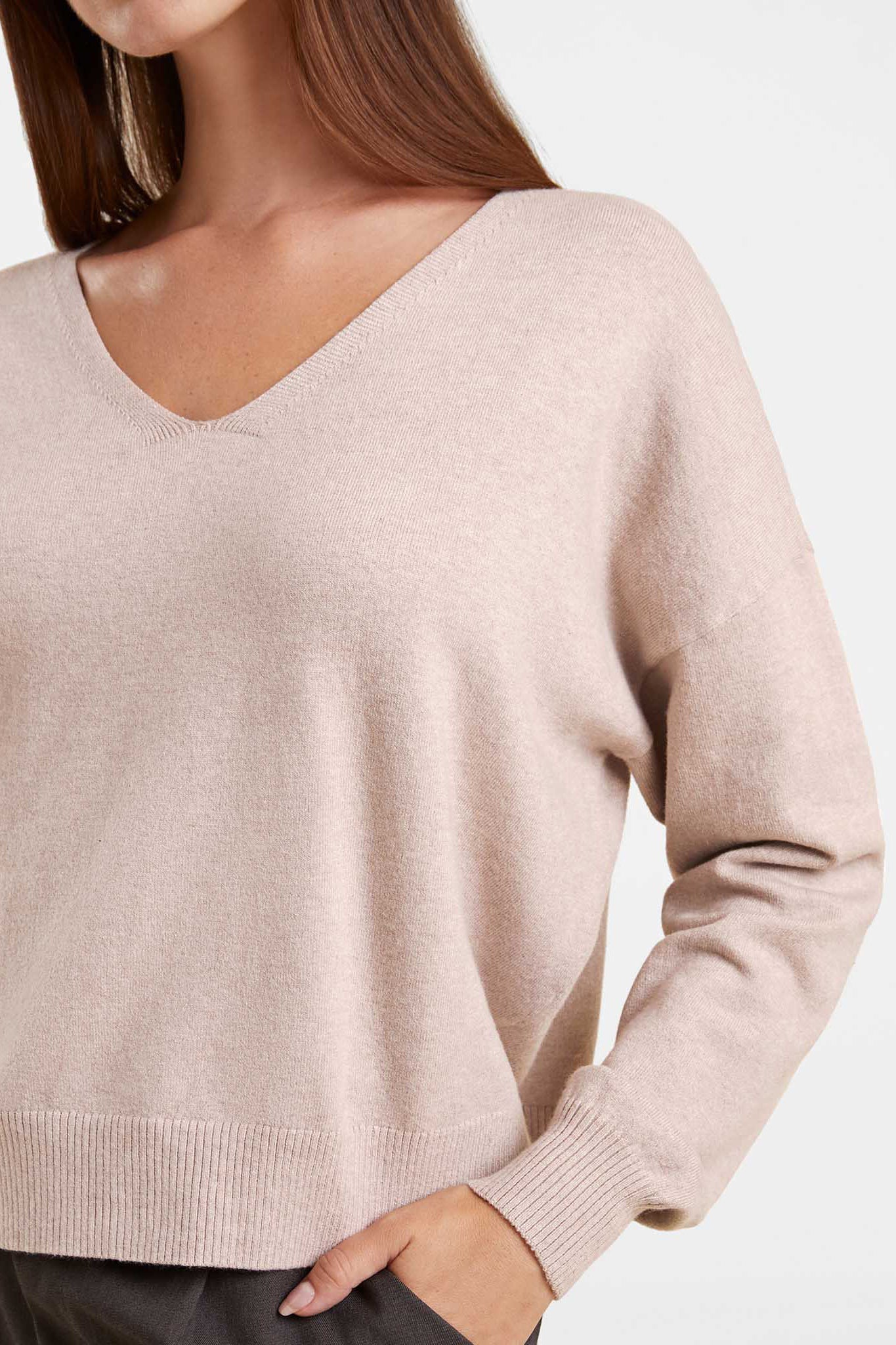 Luxe Knit V-Neck Sweater | Doe