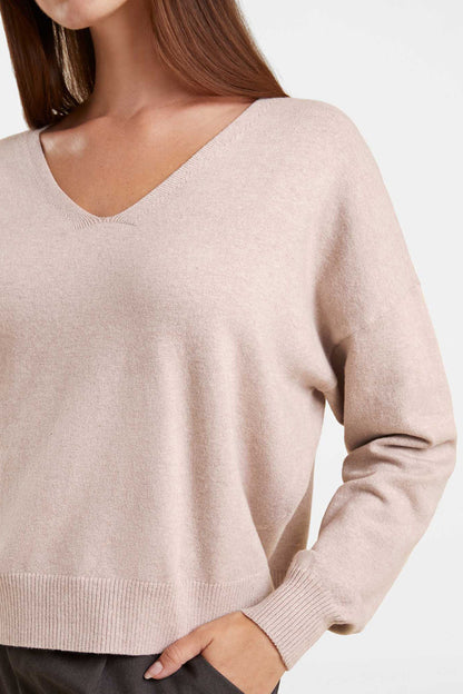 Luxe Knit V-Neck Sweater | Doe