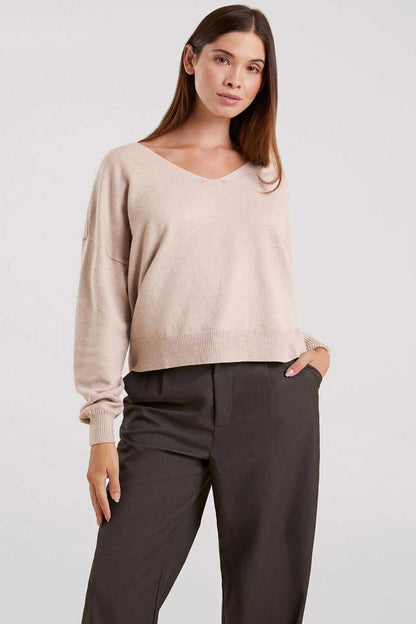 Luxe Knit V-Neck Sweater | Doe