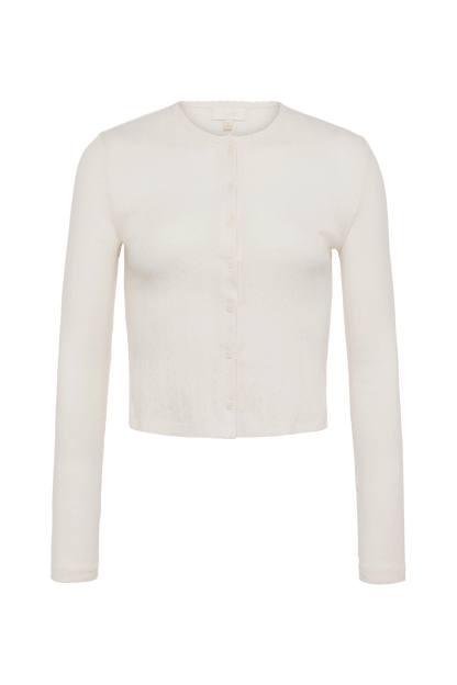 Pointelle Cardigan | Pearl