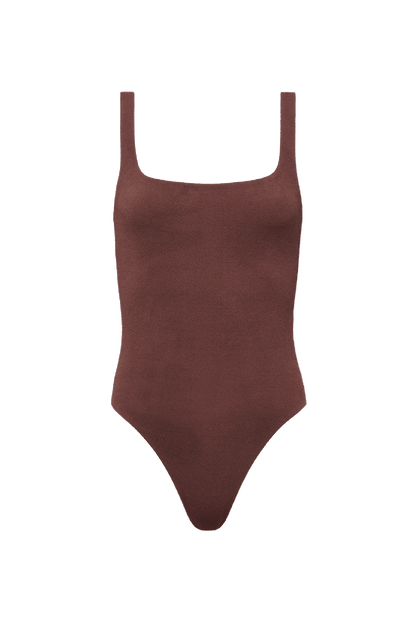 Square Neck One Piece | Coffee