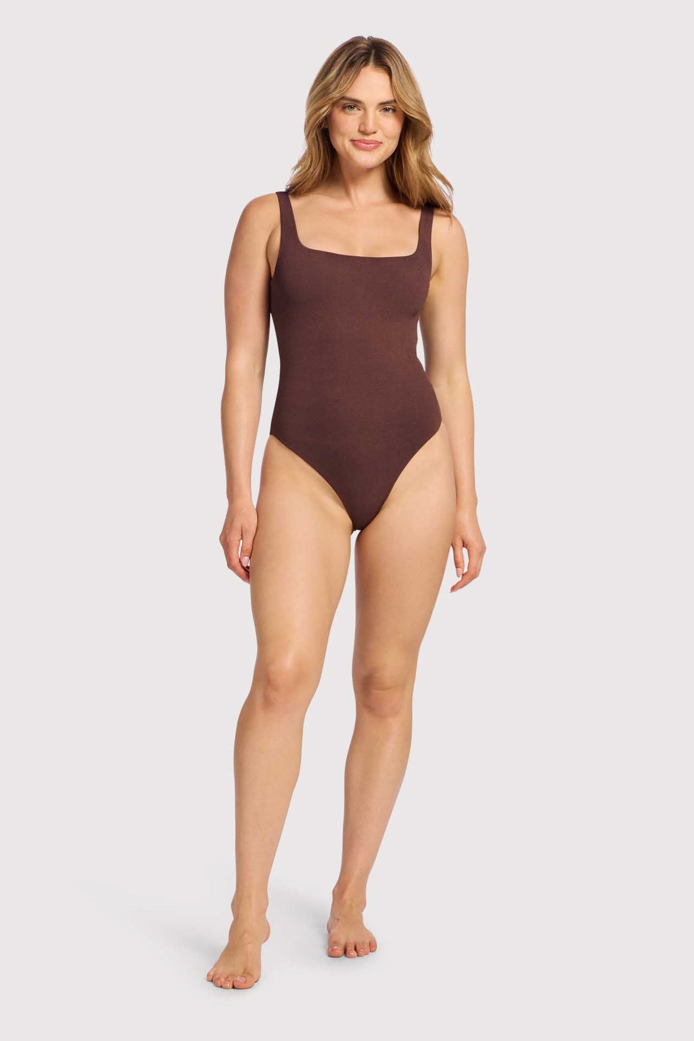 Square Neck One Piece | Coffee
