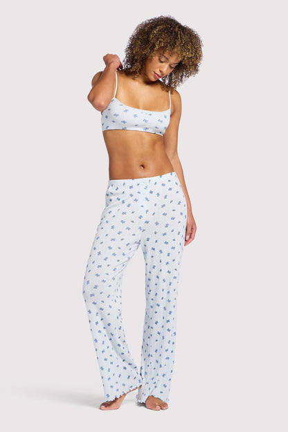 Pointelle Bralette | Ditsy Blue