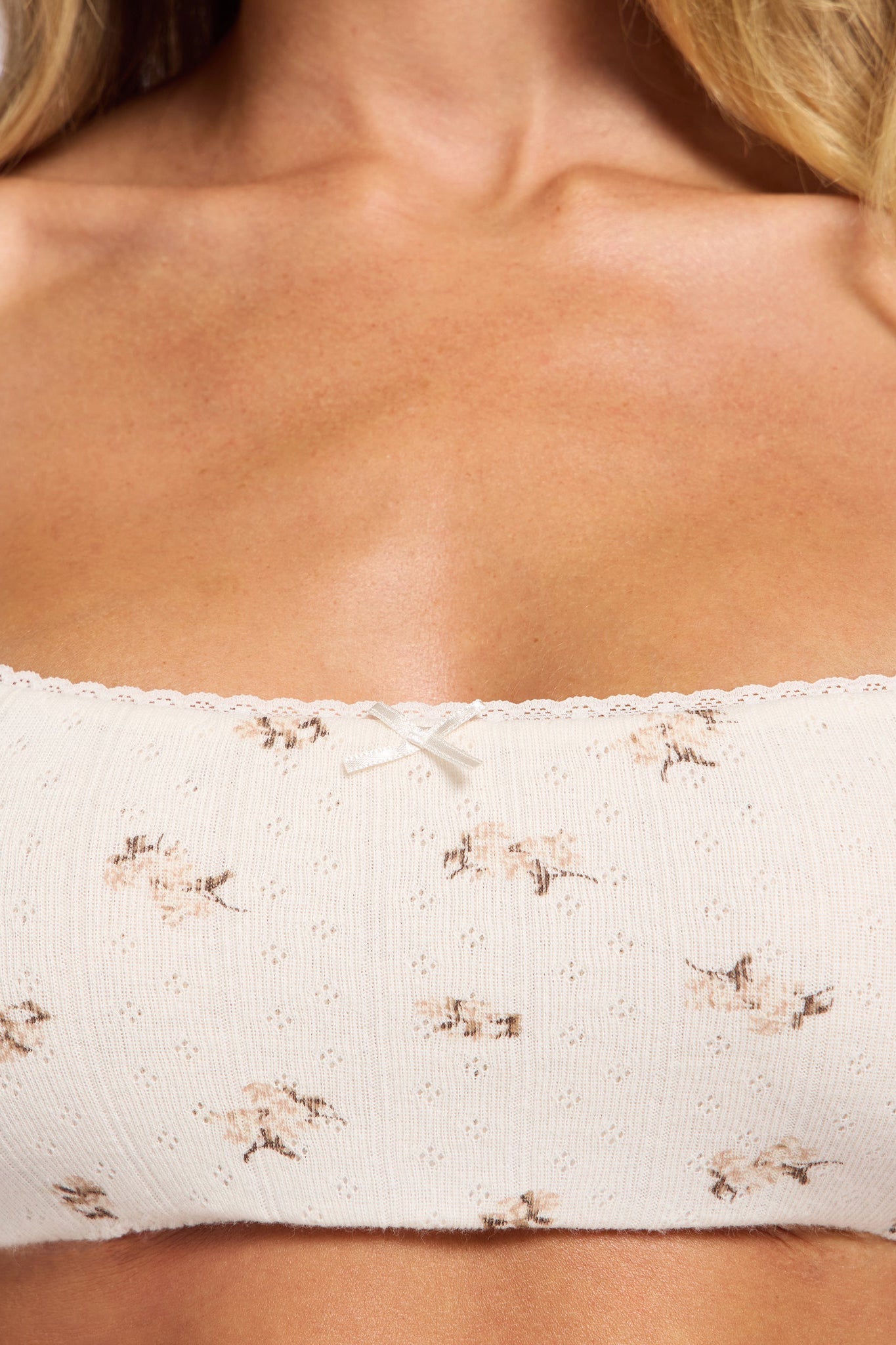 Pointelle Bralette | Ditsy Pearl