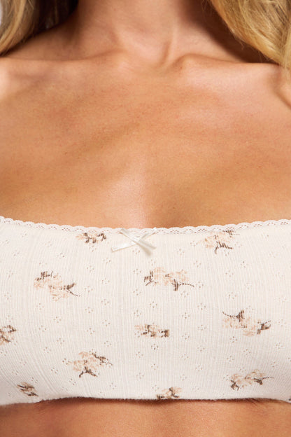 Pointelle Bralette | Ditsy Pearl