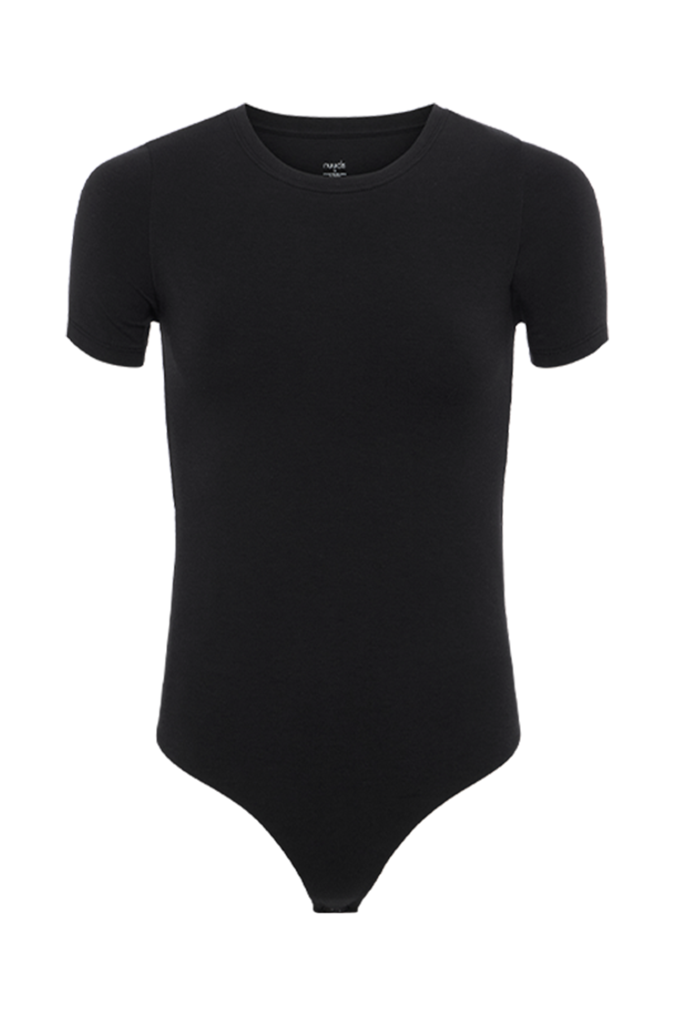 Cotton Stretch Short Sleeve Crewneck Bodysuit | Black