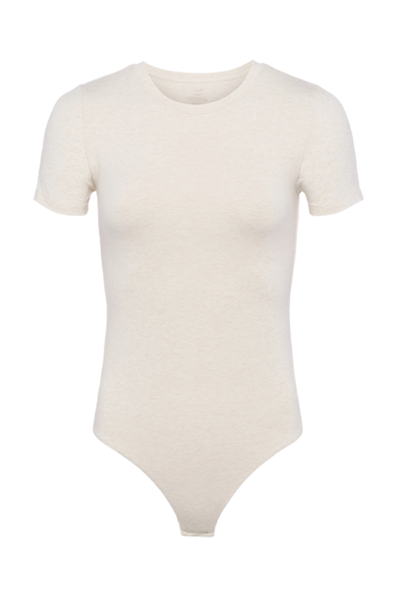 Cotton Stretch Short Sleeve Crewneck Bodysuit | Heather Bone