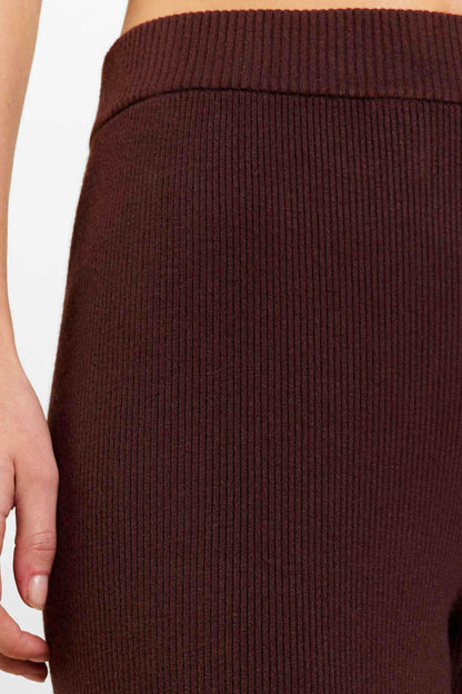 Ribbed Sweater Wide Leg Pant | Coffee
