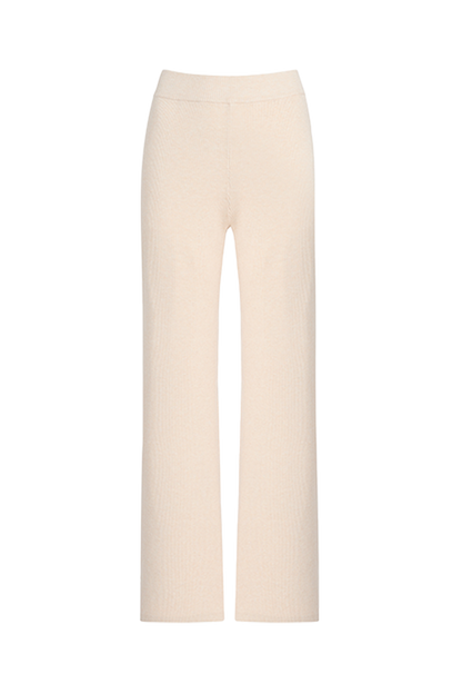 Ribbed Sweater Wide Leg Pant | Heather Bone