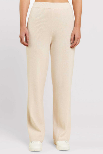Ribbed Sweater Wide Leg Pant | Heather Bone