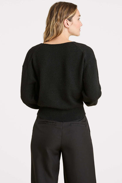 Cozy Knit Wrap Sweater | Black