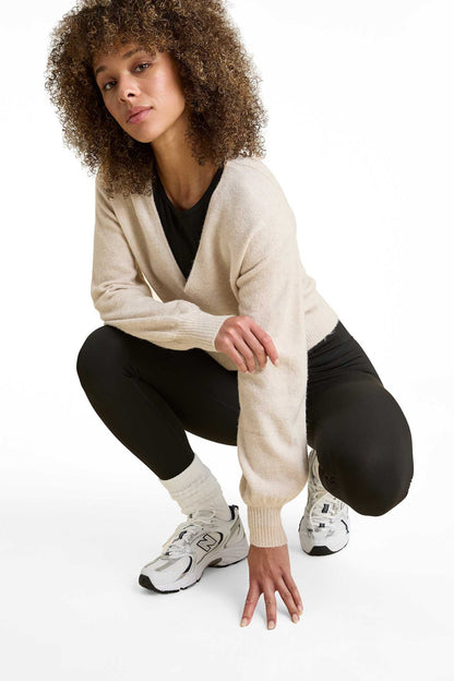 Cozy Knit Wrap Sweater | Bone