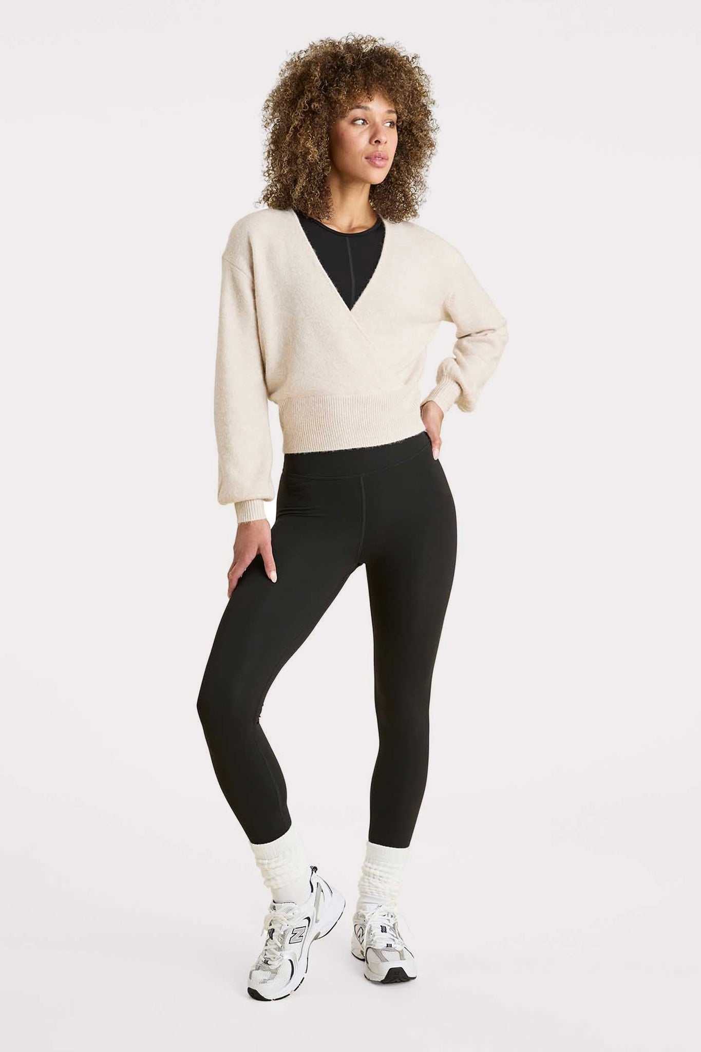 Cozy Knit Wrap Sweater | Bone