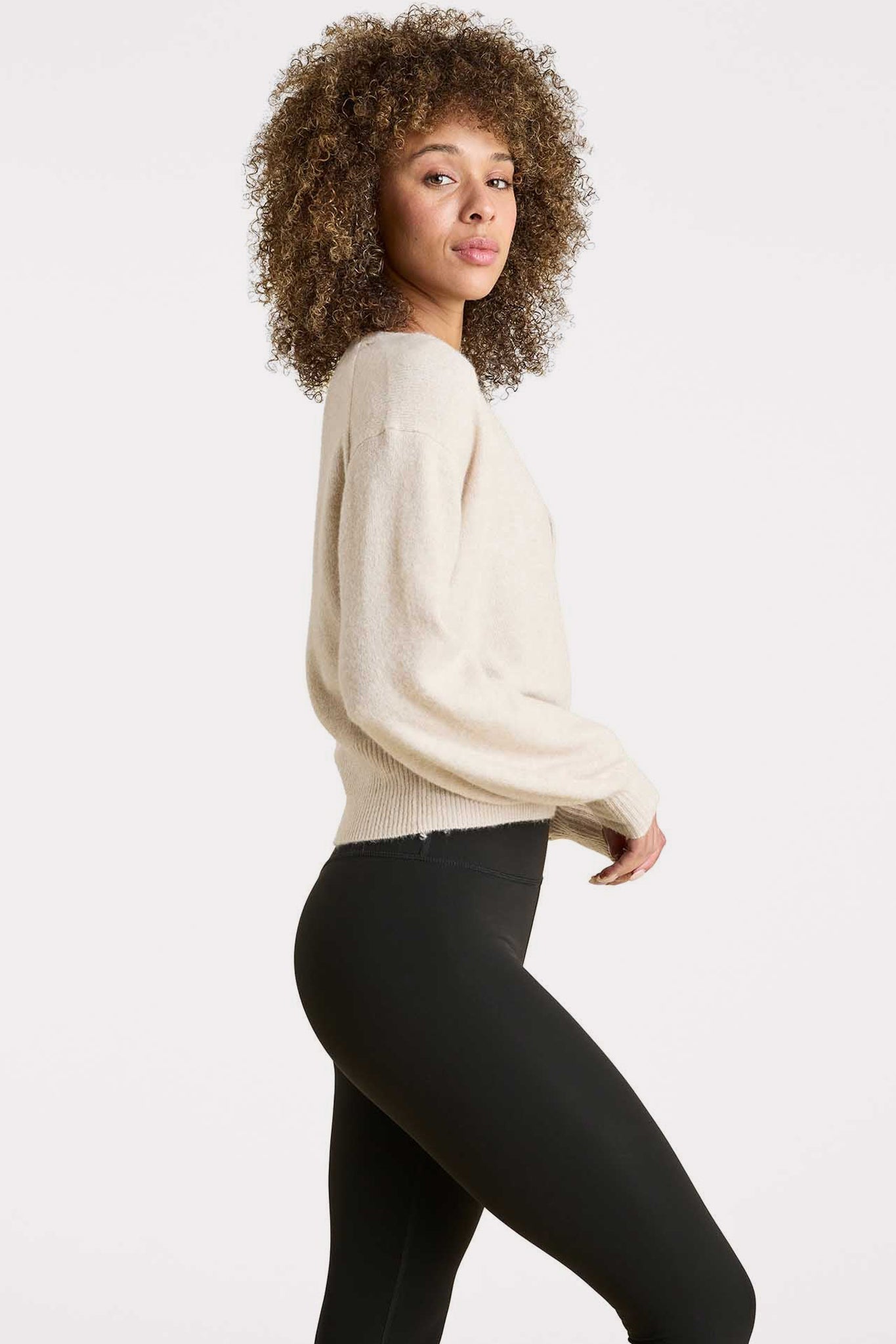 Cozy Knit Wrap Sweater | Bone