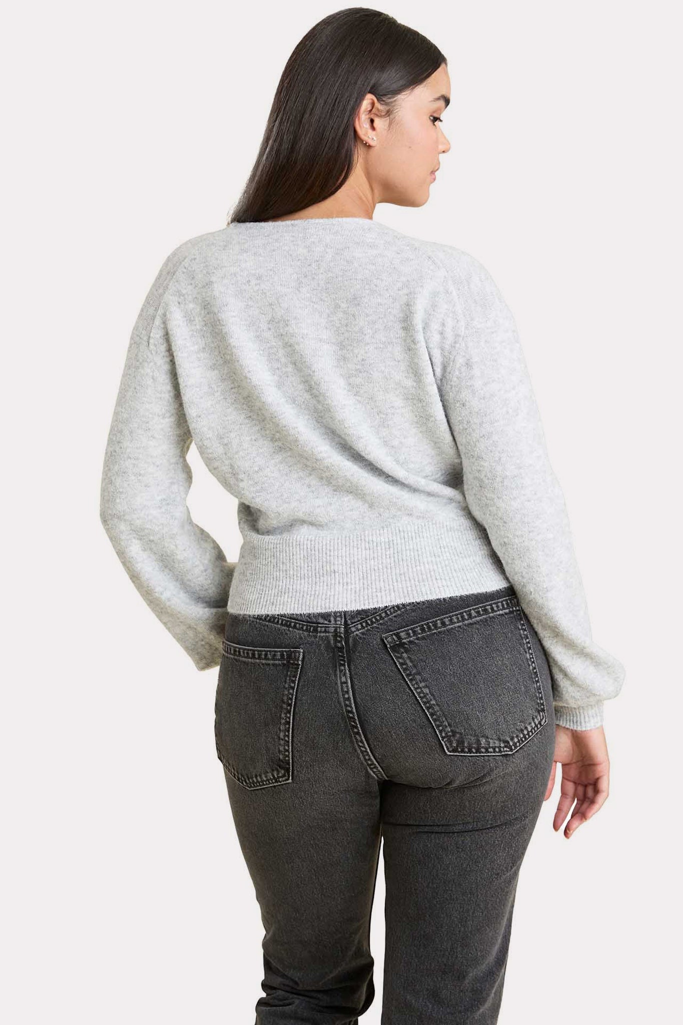 Cozy Knit Wrap Sweater | Heather Grey