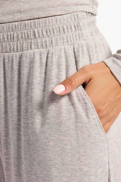 Slinky Rib Lounge Pant | Heather Grey