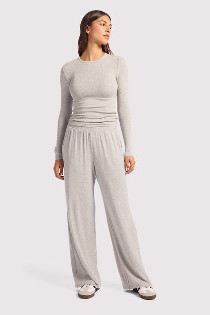 Slinky Rib Lounge Pant | Heather Grey