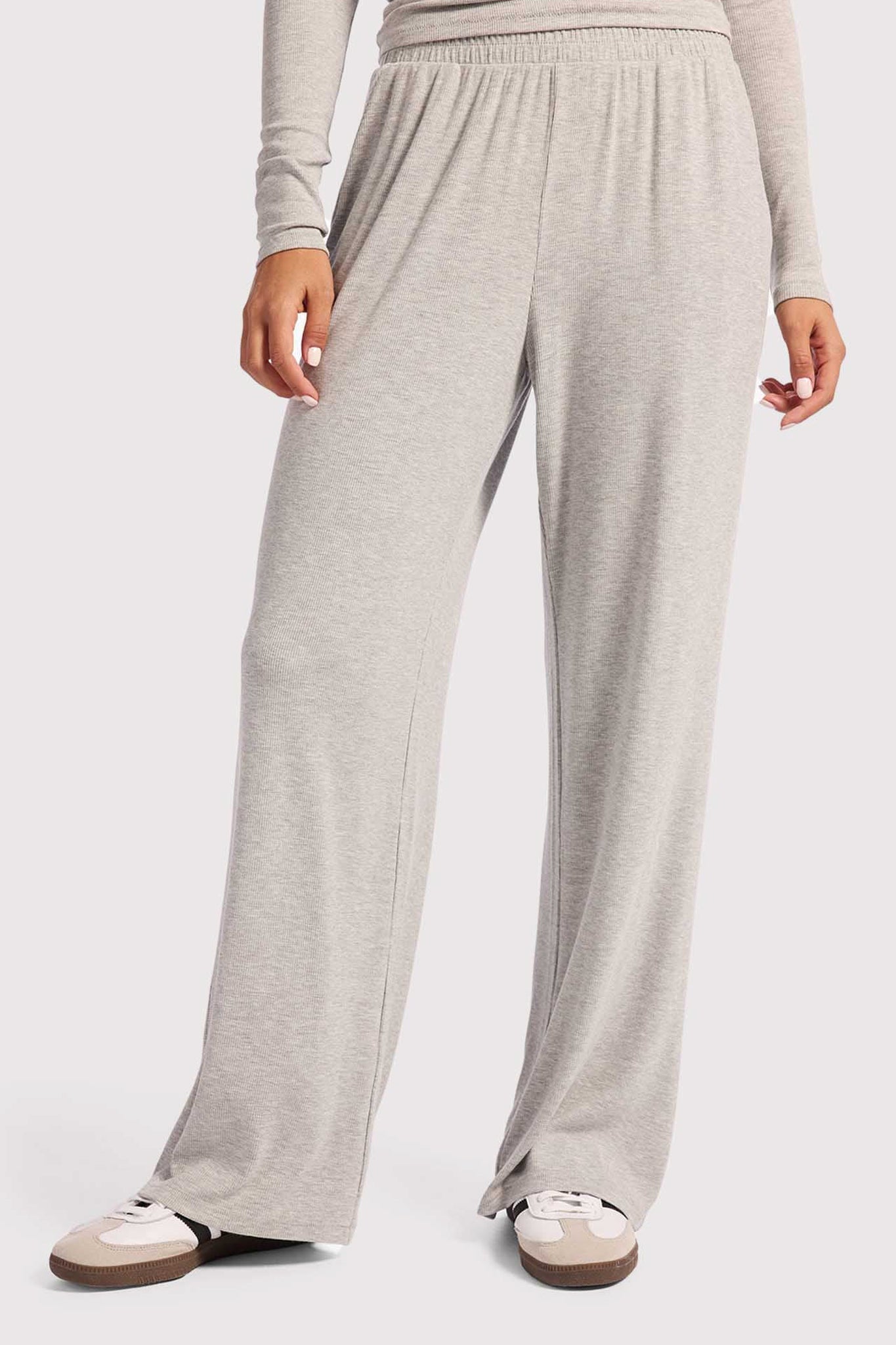 Slinky Rib Lounge Pant | Heather Grey