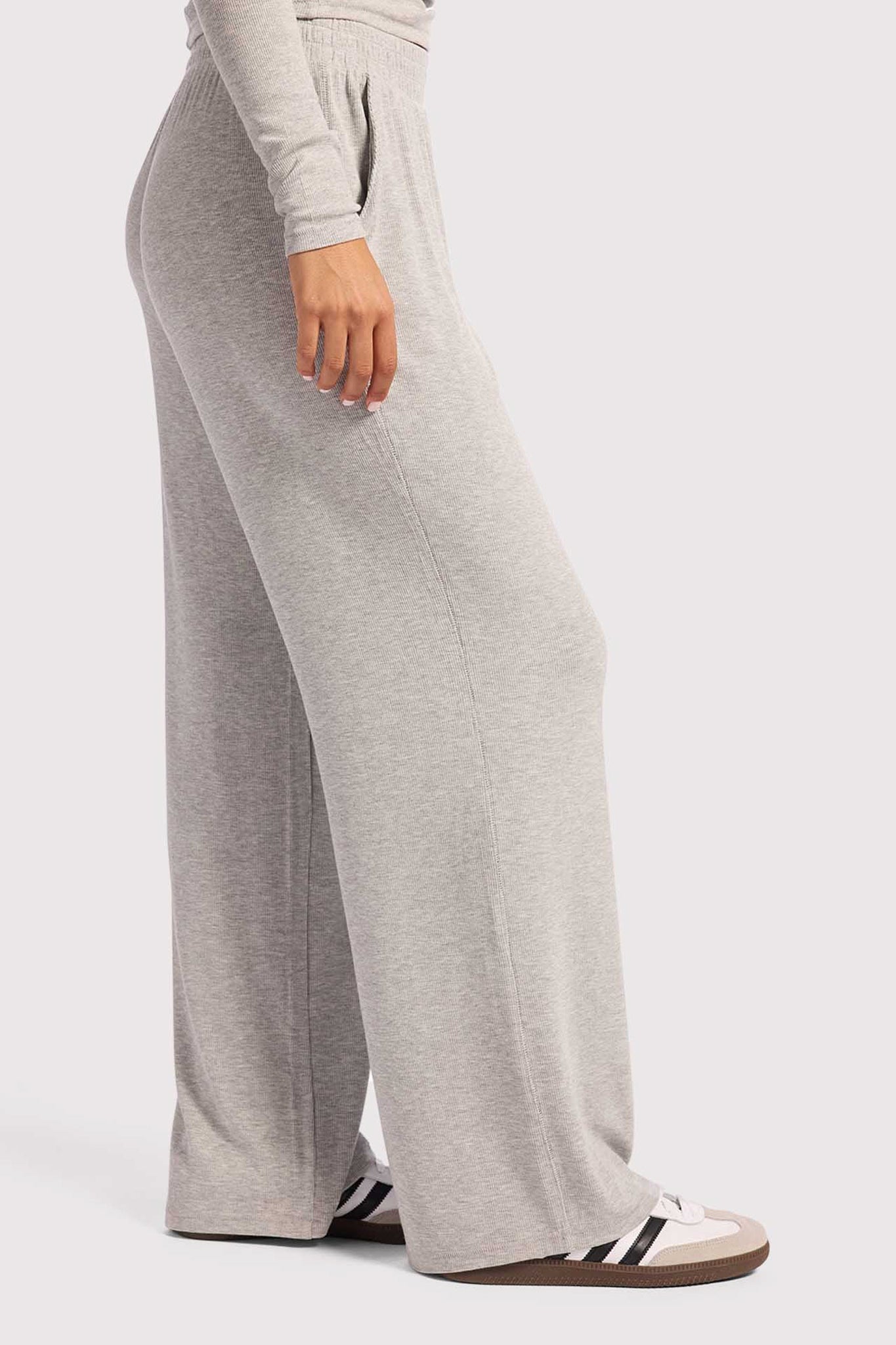 Slinky Rib Lounge Pant | Heather Grey
