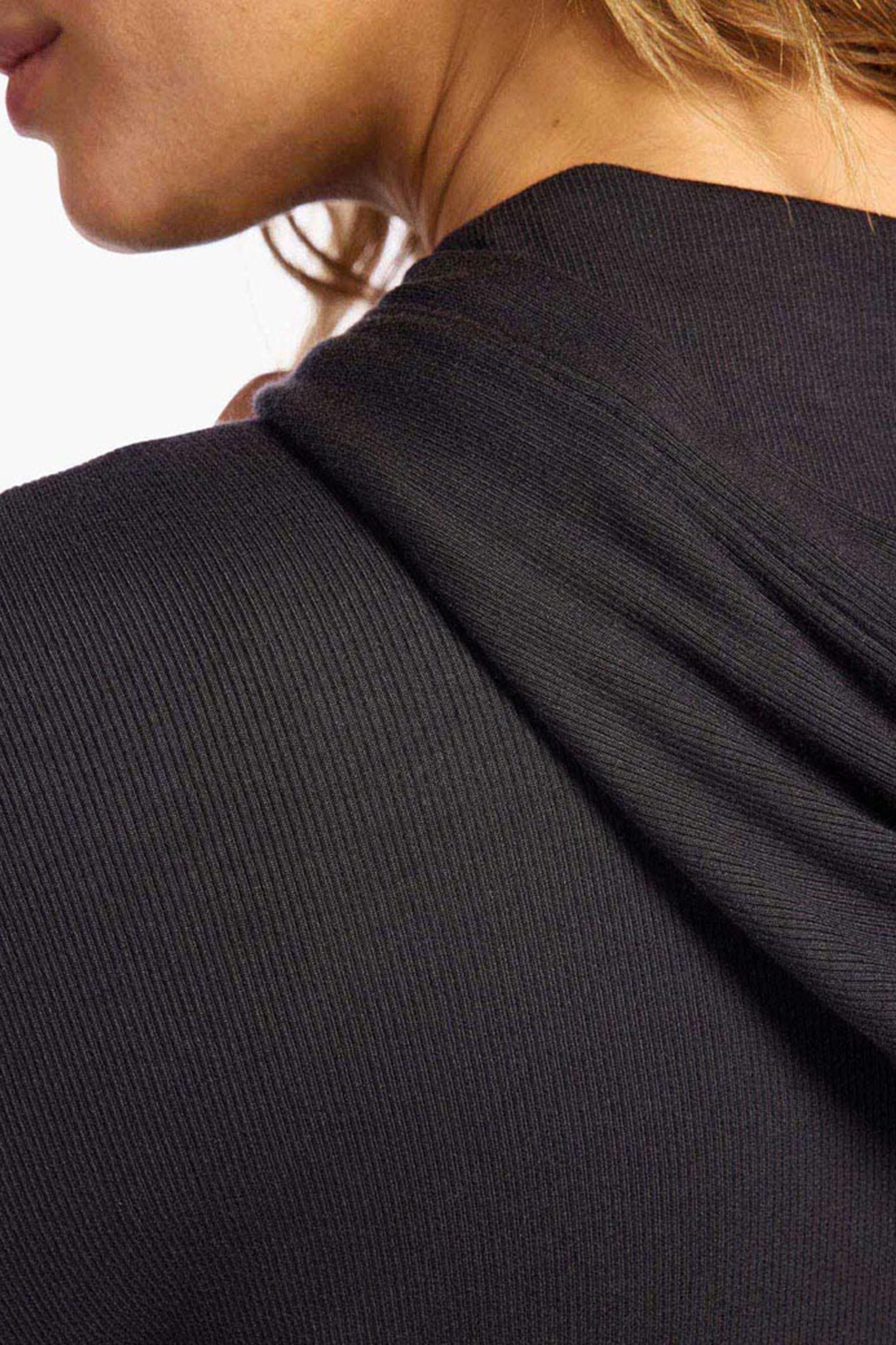 Slinky Rib Hoodie | Black