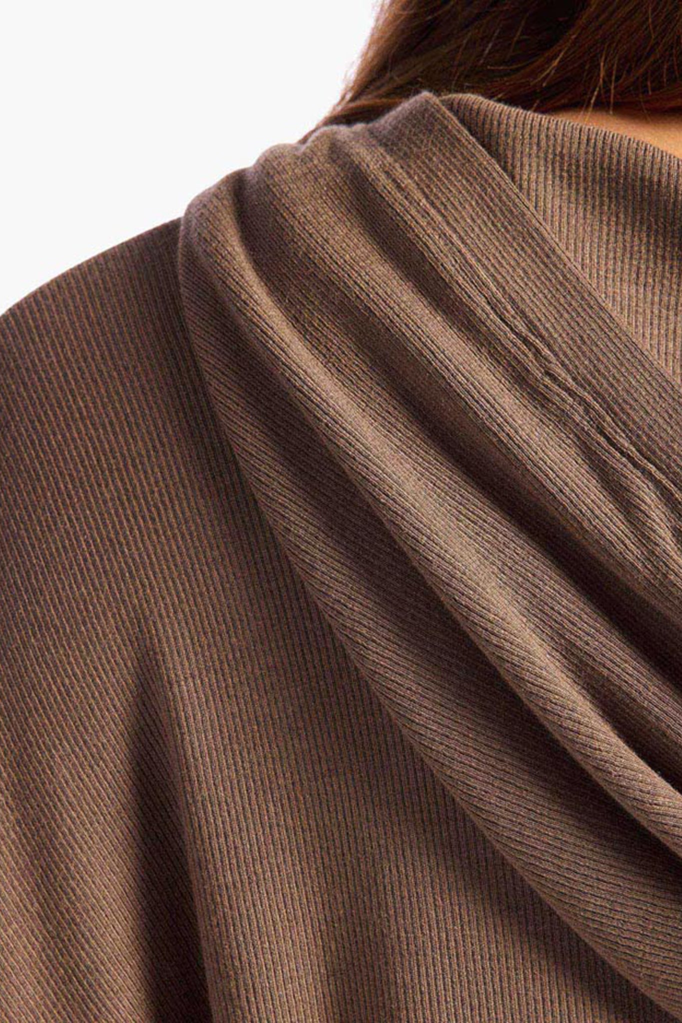Slinky Rib Hoodie | Mocha