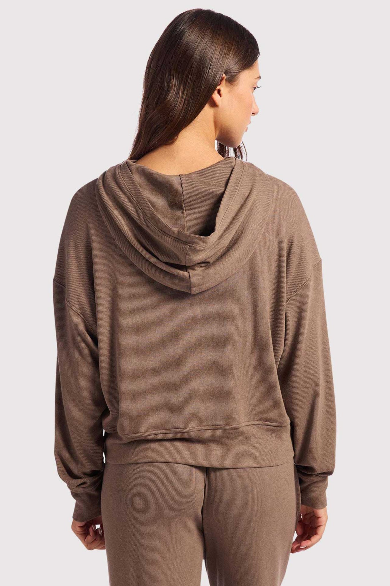Slinky Rib Hoodie | Mocha
