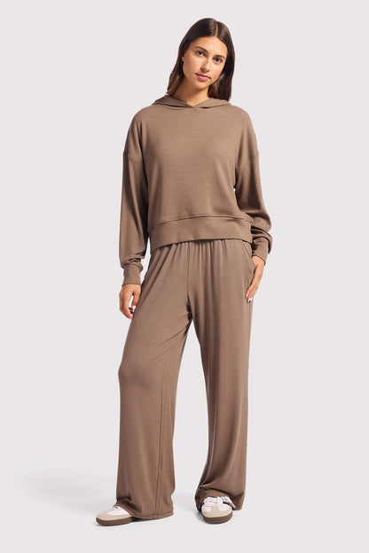 Slinky Rib Hoodie | Mocha