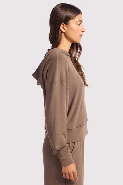 Slinky Rib Hoodie | Mocha