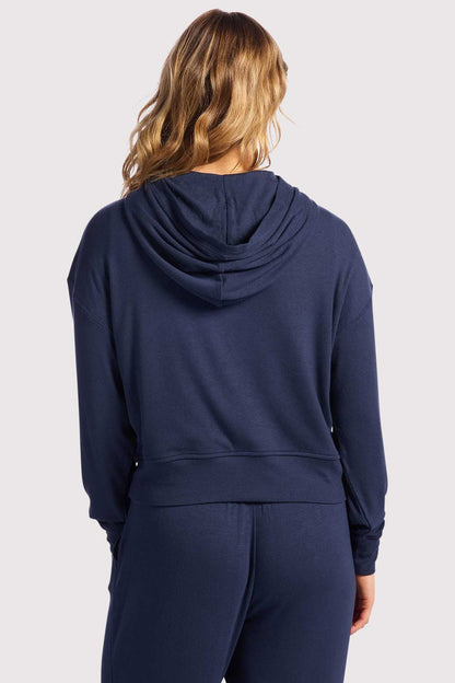 Slinky Rib Hoodie | Navy
