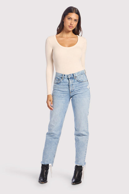 Slinky Rib Long Sleeve Bodysuit | Bone