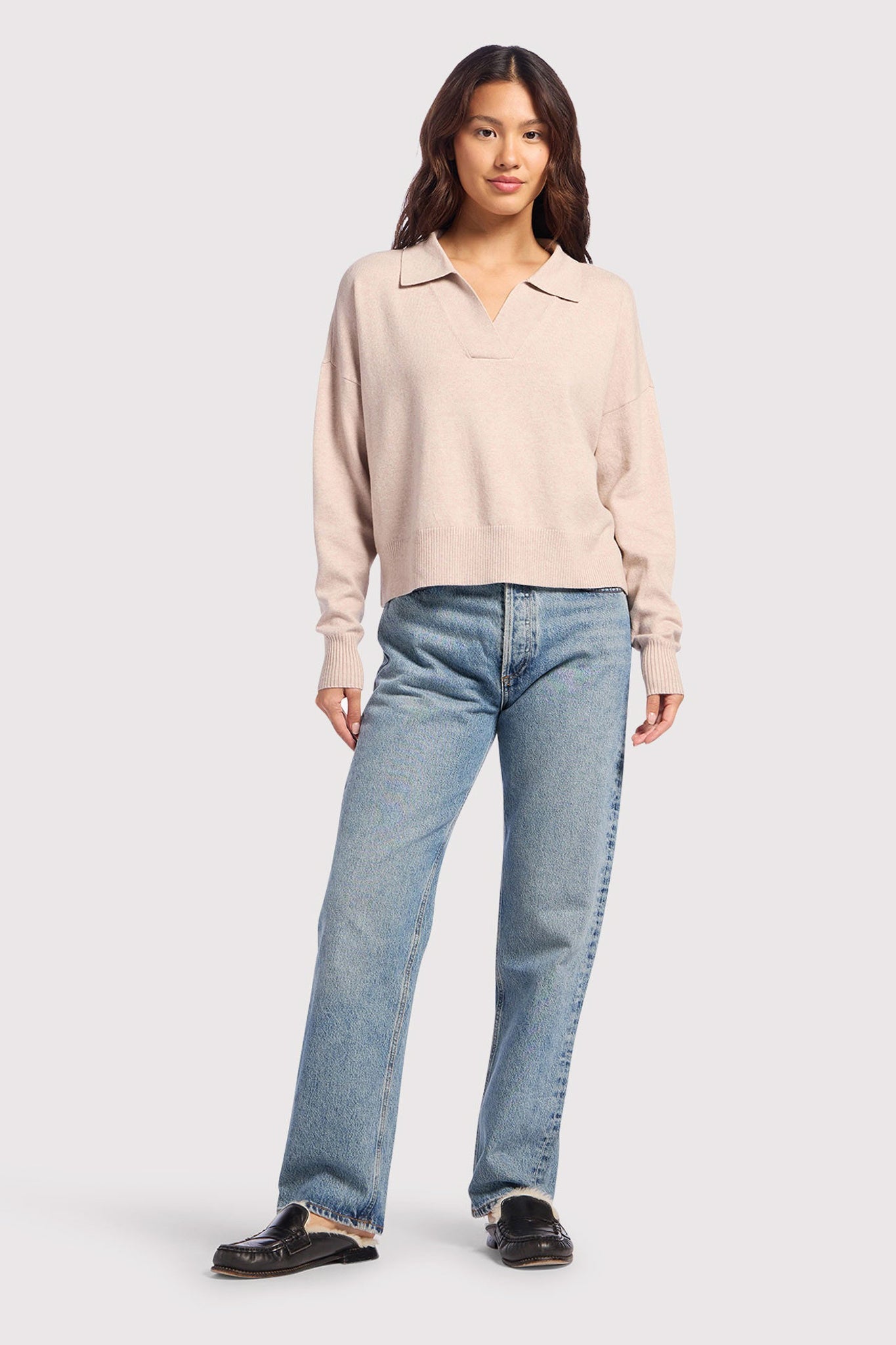Luxe Knit Polo Sweater | Doe