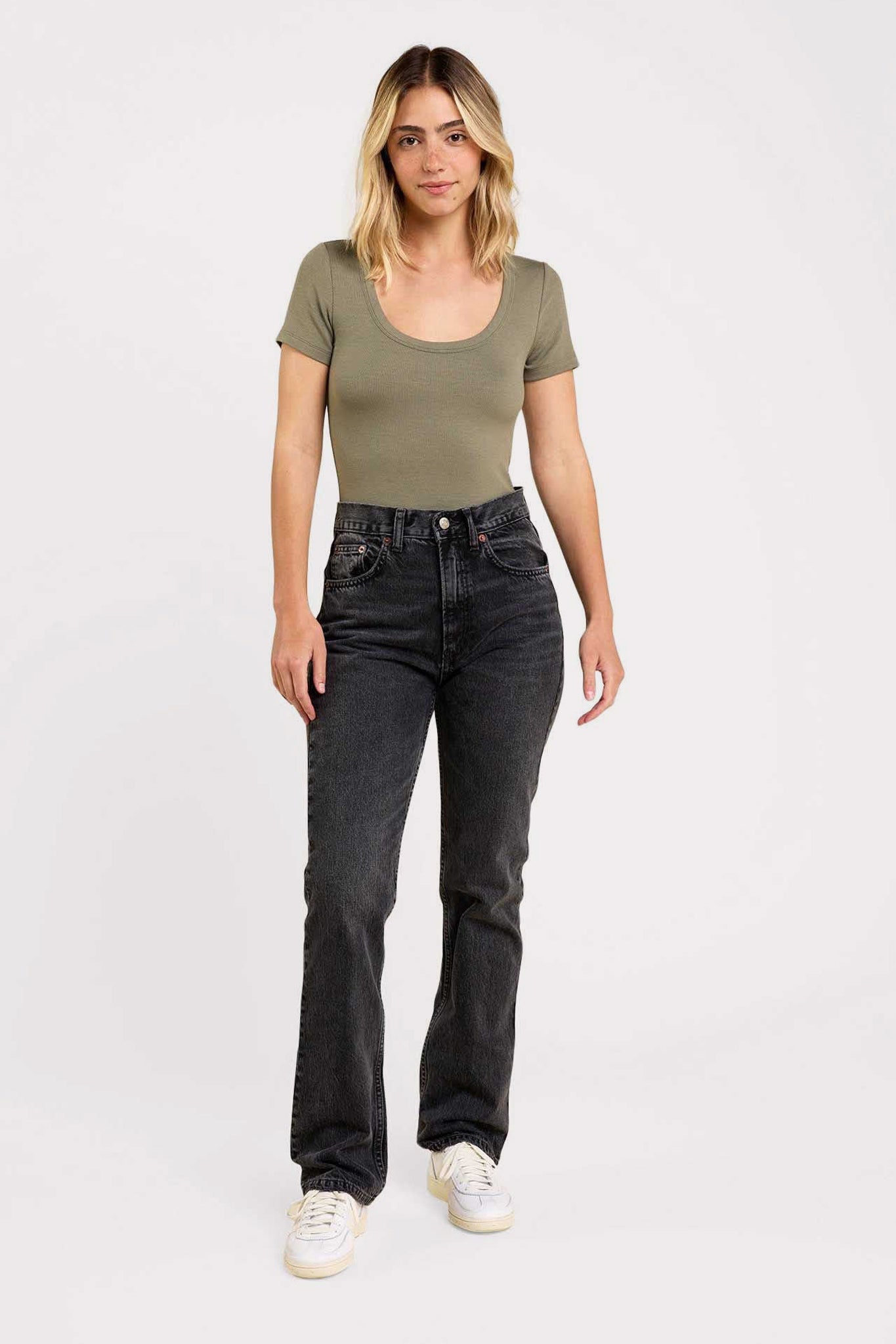 Slinky Rib Short Sleeve Bodysuit | Olive