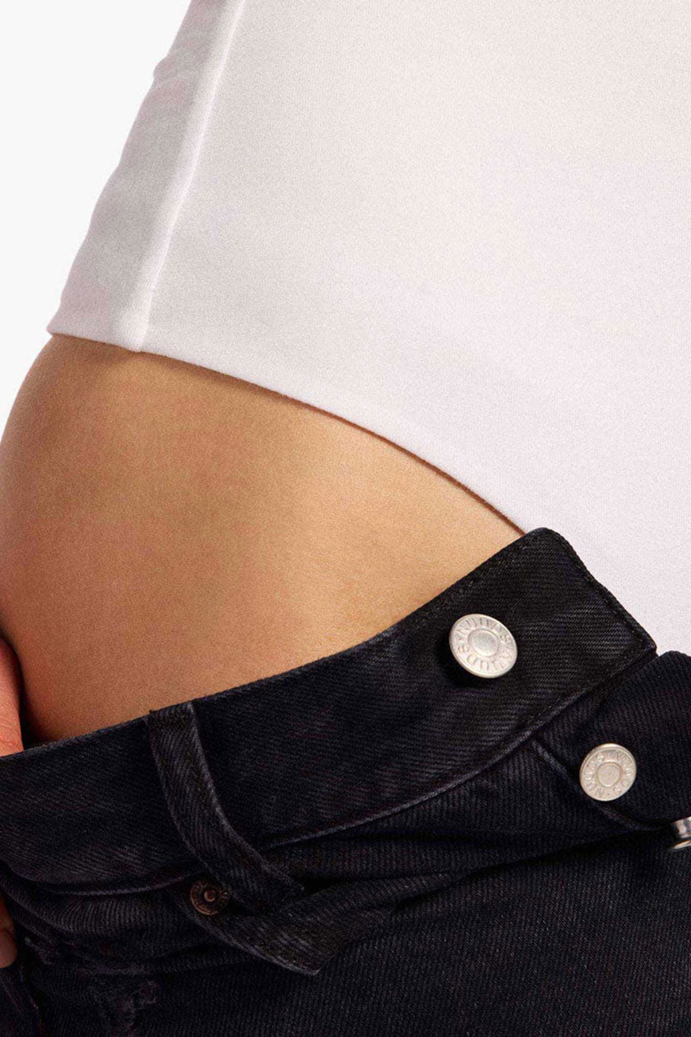 Cotton Stretch Long Sleeve Square Neck Bodysuit | White