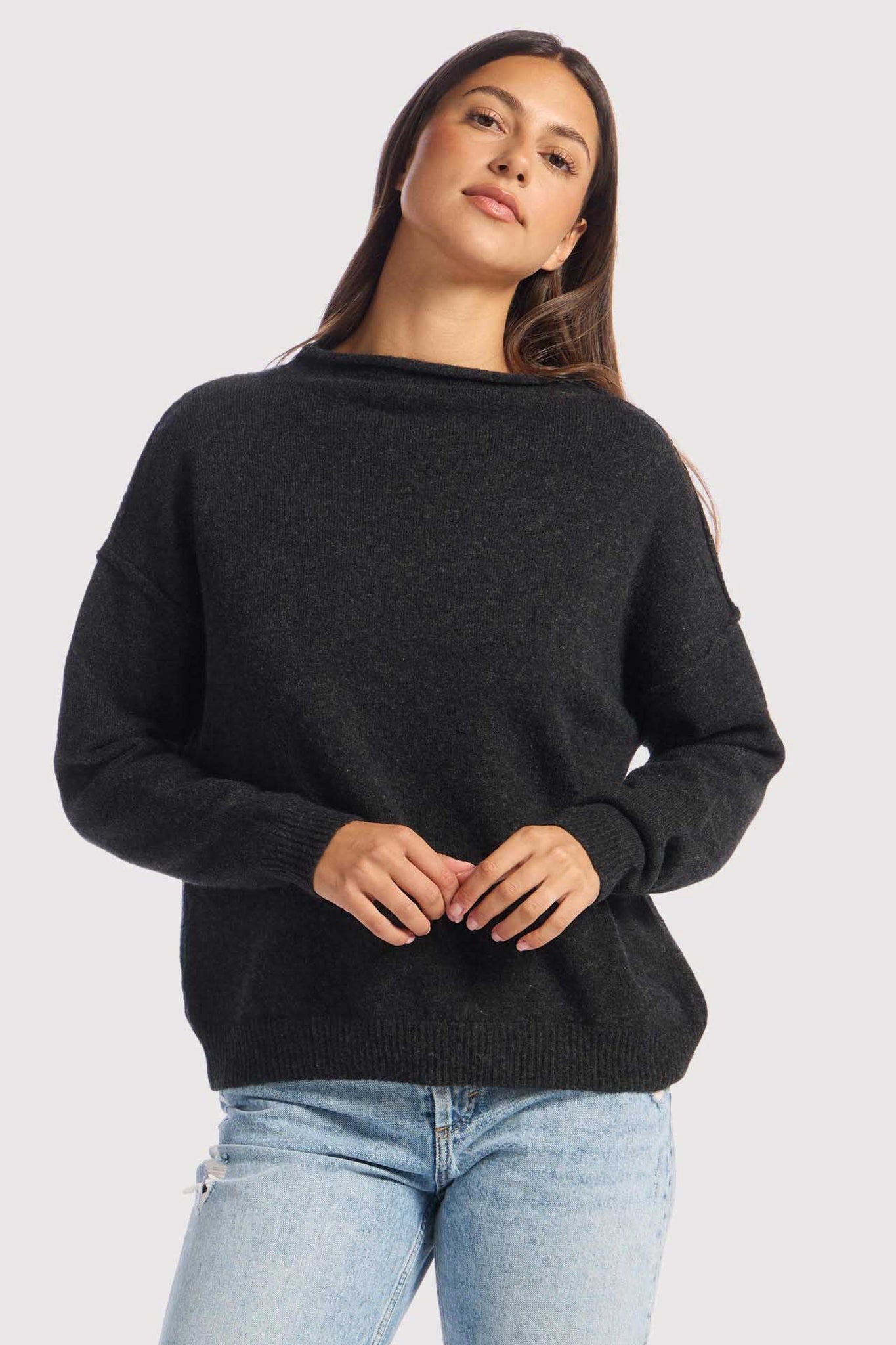 Cozy Knit Mockneck Sweater