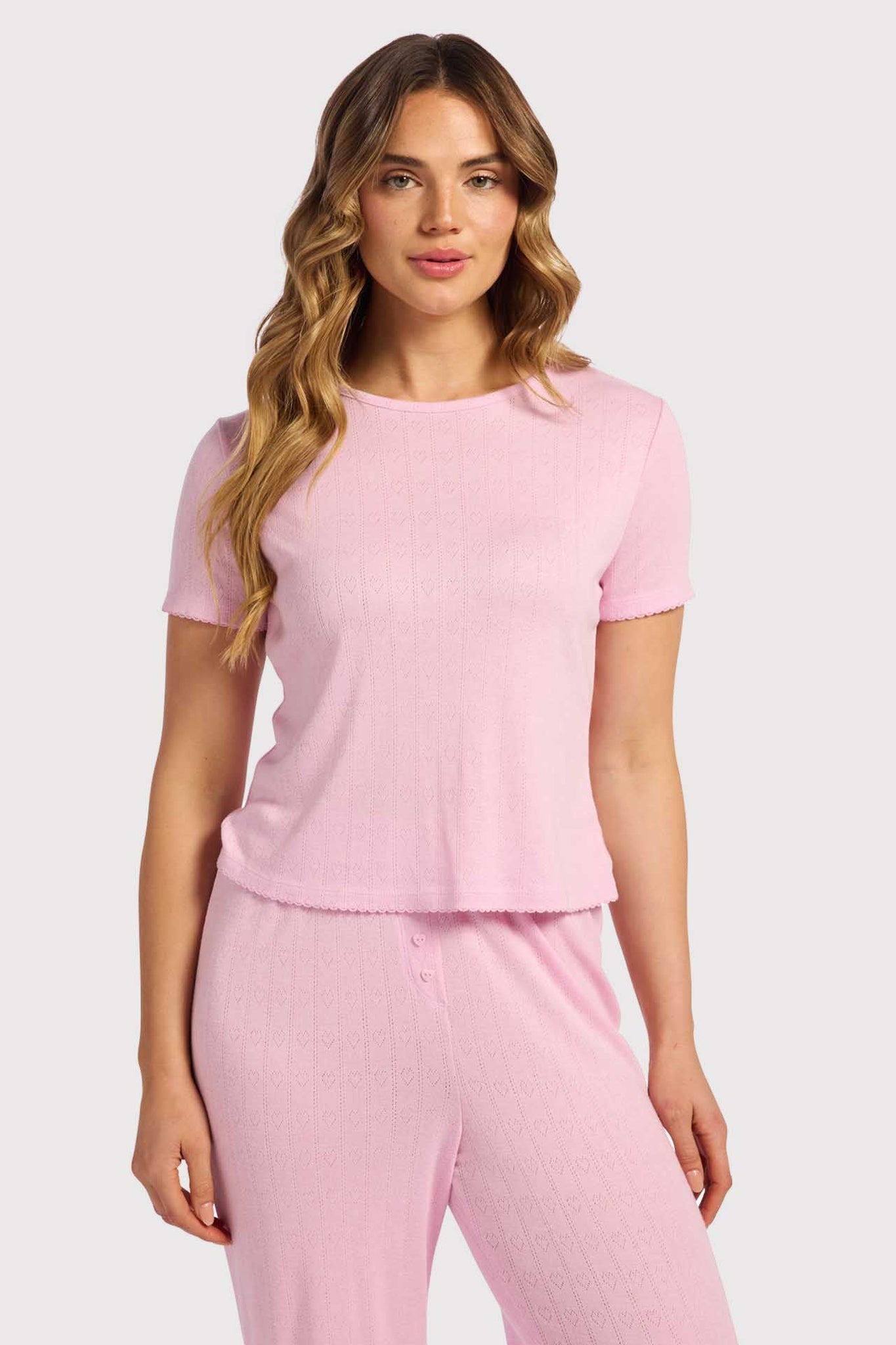 Heart Pointelle Pajama Tee