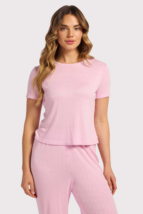 Heart Pointelle Pajama Tee