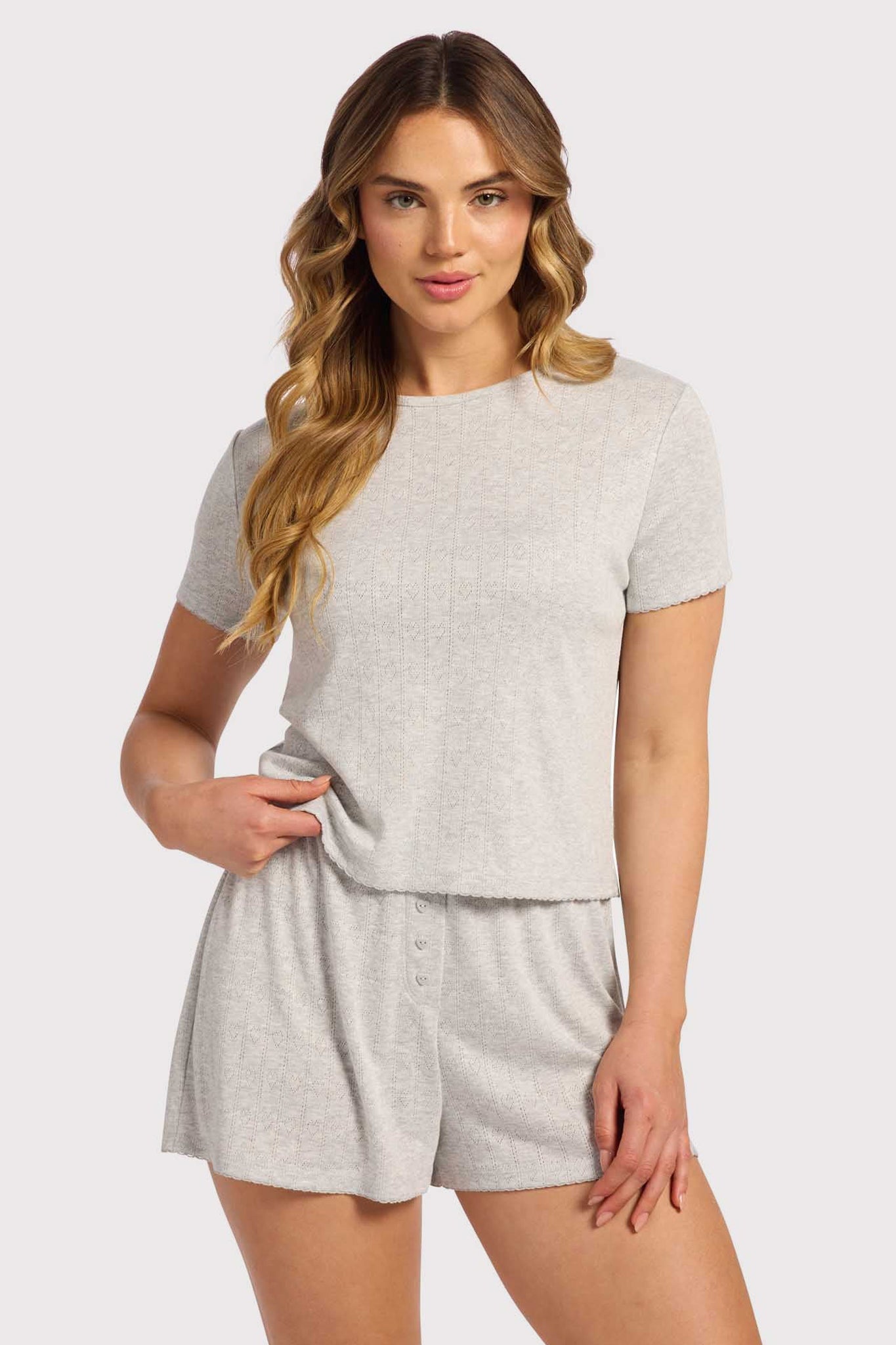 Heart Pointelle Pajama Tee