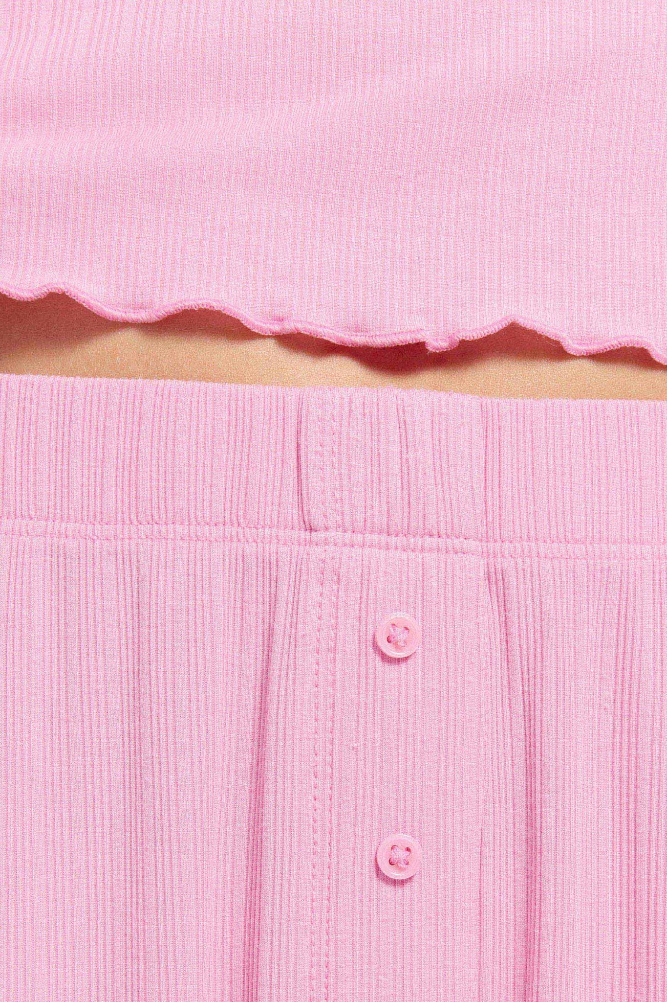 Mini Rib Pajama Set | Bubblegum Pink